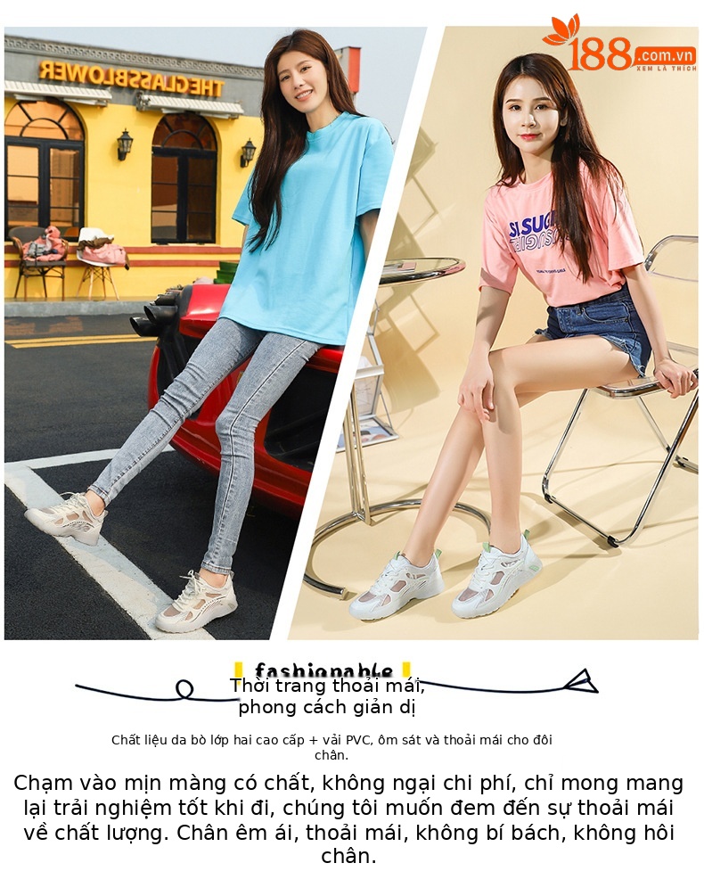 Giày sneaker nữ chạy bộ mesh thoáng mũi kín đế mềm mùa hè 2025 — DH 58212 màu xanh lá cây, DH 58219 Trắng, DH 58336m màu, DH 58278-1 màu xám chi tiết 4
