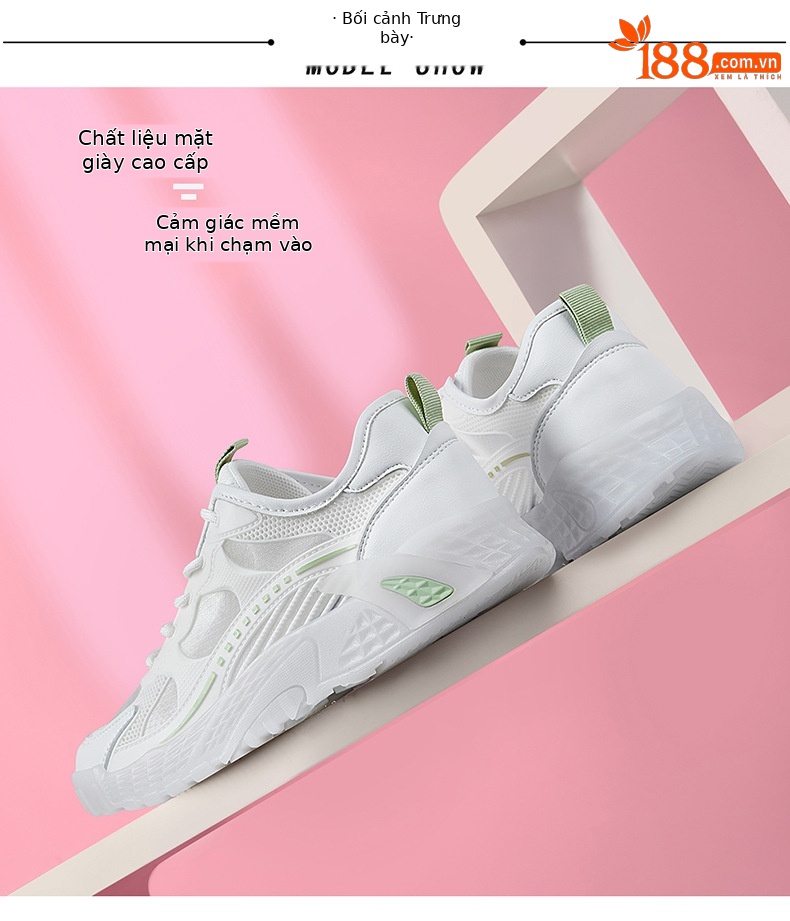 Giày sneaker nữ chạy bộ mesh thoáng mũi kín đế mềm mùa hè 2025 — DH 58212 màu xanh lá cây, DH 58219 Trắng, DH 58336m màu, DH 58278-1 màu xám chi tiết 13