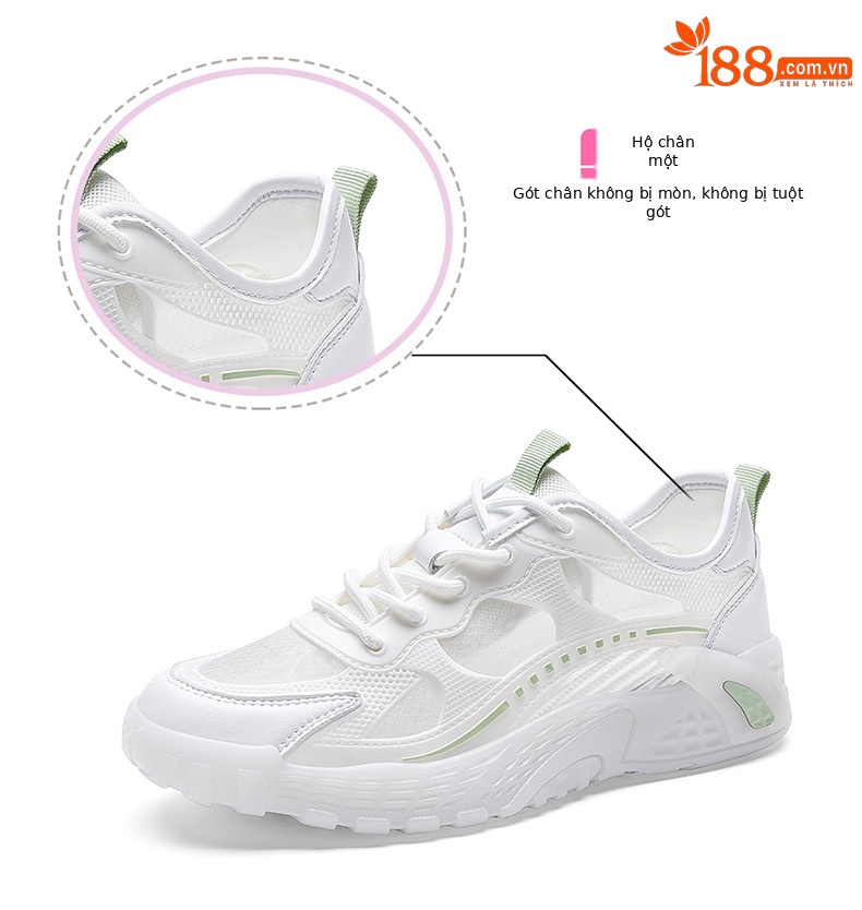 Giày sneaker nữ chạy bộ mesh thoáng mũi kín đế mềm mùa hè 2025 — DH 58212 màu xanh lá cây, DH 58219 Trắng, DH 58336m màu, DH 58278-1 màu xám chi tiết 14