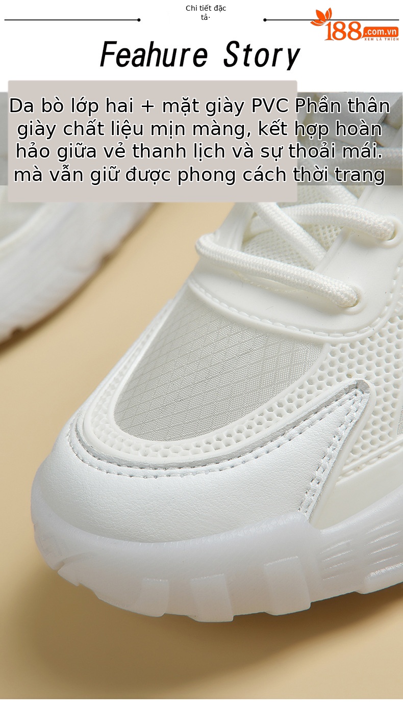 Giày sneaker nữ chạy bộ mesh thoáng mũi kín đế mềm mùa hè 2025 — DH 58212 màu xanh lá cây, DH 58219 Trắng, DH 58336m màu, DH 58278-1 màu xám chi tiết 15