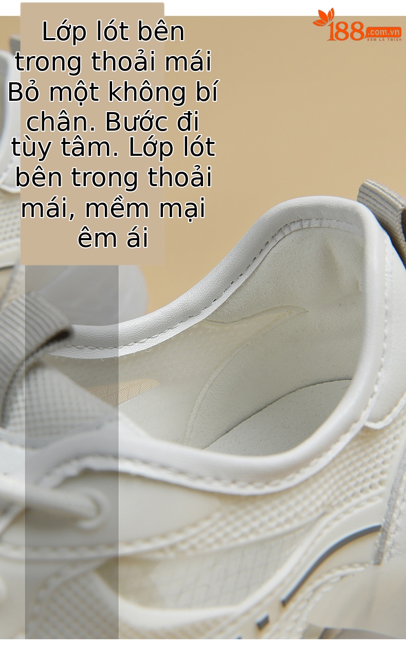 Giày sneaker nữ chạy bộ mesh thoáng mũi kín đế mềm mùa hè 2025 — DH 58212 màu xanh lá cây, DH 58219 Trắng, DH 58336m màu, DH 58278-1 màu xám chi tiết 16