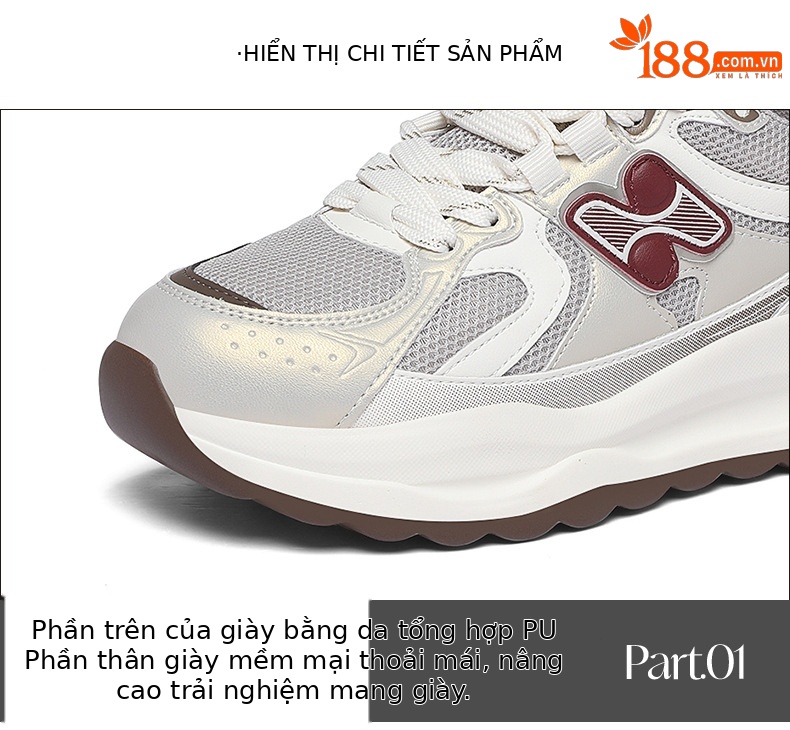 Giày sneaker nữ chạy bộ mesh thoáng khí đế mềm mẫu mới xuân hè 2025 — Trà sữa JST 7055, JST 7055 màu xám, JST 7097 m đen, JST 7036 màu đỏ chi tiết 14