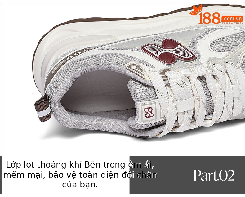 Giày sneaker nữ chạy bộ mesh thoáng khí đế mềm mẫu mới xuân hè 2025 — Trà sữa JST 7055, JST 7055 màu xám, JST 7097 m đen, JST 7036 màu đỏ chi tiết 16