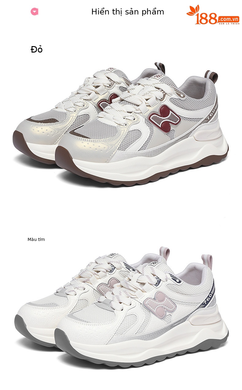 Giày sneaker nữ chạy bộ mesh thoáng khí đế mềm mẫu mới xuân hè 2025 — Trà sữa JST 7055, JST 7055 màu xám, JST 7097 m đen, JST 7036 màu đỏ chi tiết 18