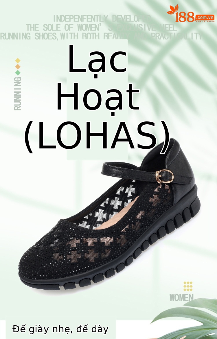 Sandal bít mũi nữ vải lưới da thật đế mềm thoáng khí — Màu be chi tiết 1