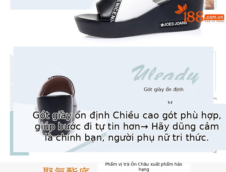 Dép lê da thật nữ quai chữ V đế xuồng phối màu mùa hè — Màu đen chi tiết 7
