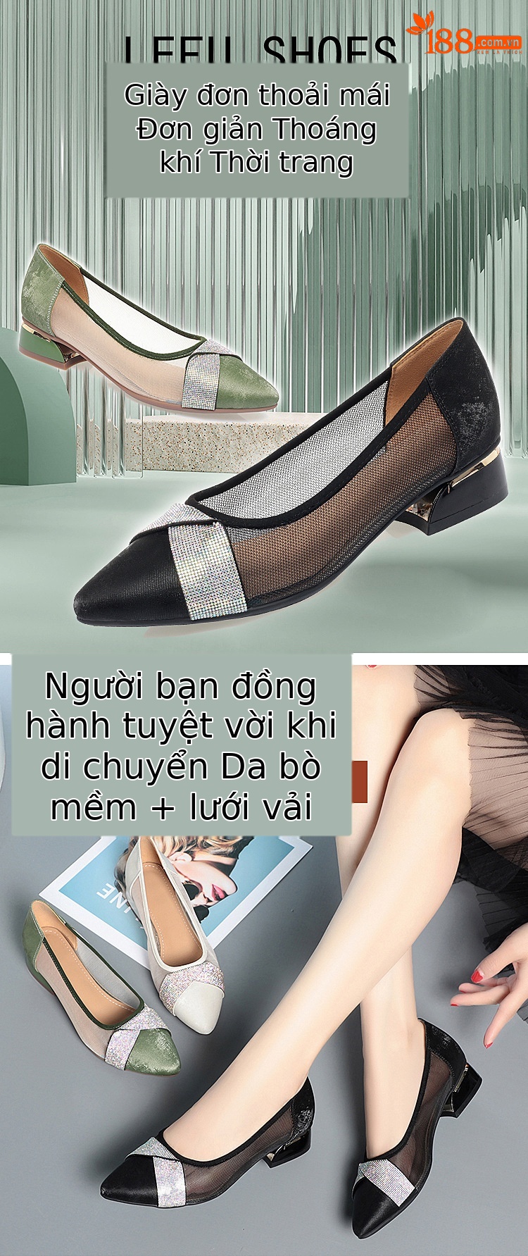 Sandal cao gót nữ đính đá lấp lánh phong cách Hàn Quốc — Màu be chi tiết 1
