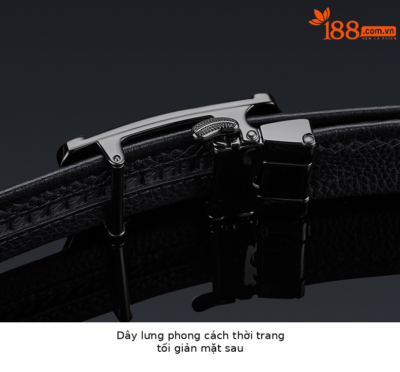Thắt lưng da bò nam cao cấp vân cá sấu chữ cái phong cách Âu Mỹ — 120cm, 130cm, 110cm, 125cm chi tiết 17
