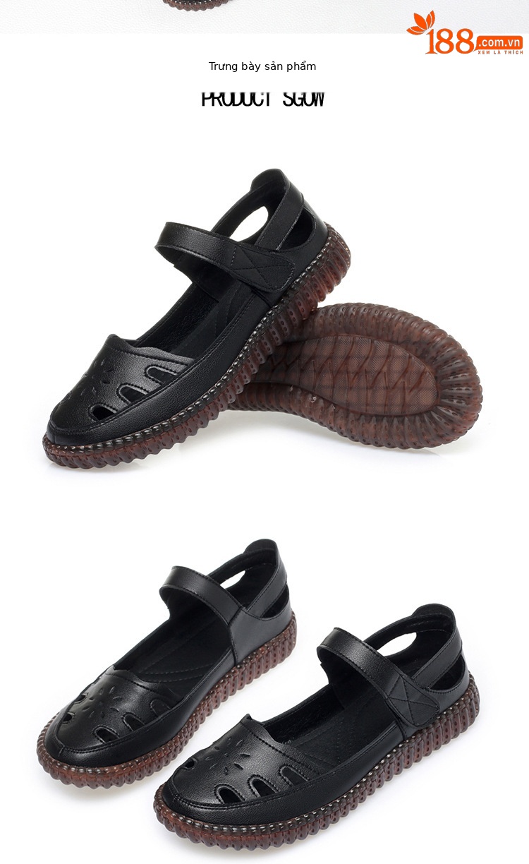 Sandal da thật nữ đế bằng mềm chống trượt, quai chữ V đơn giản, mùa hè thoáng nhẹ — Màu be chi tiết 15