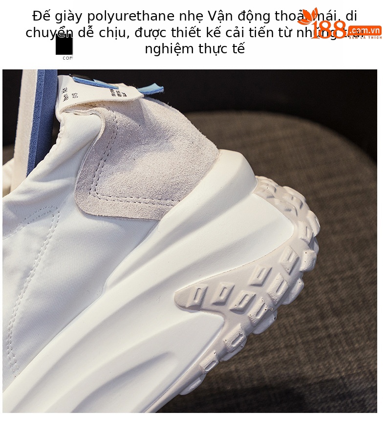 Giày sneaker chunky đế dày nữ mũi tròn tăng chiều cao mùa hè 2025 — M2376 màu vàng, M2376 màu be, M2376 màu xanh lam, M2376 màu hồng chi tiết 6