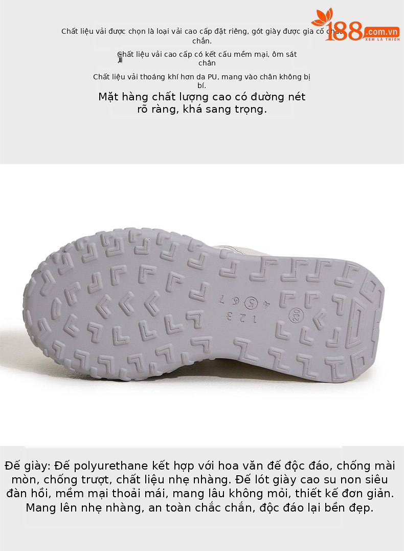 Giày sneaker nữ đế dày chunky da microfibre phong cách đơn giản, gót siêu cao 8cm — Len thuần, Vàng, Tím chi tiết 7