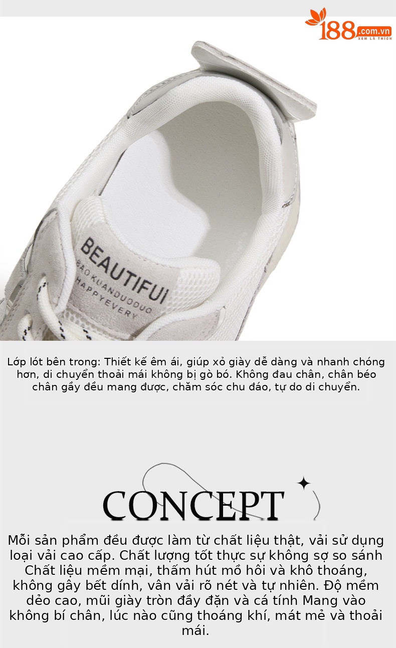 Giày sneaker nữ đế dày chunky da microfibre phong cách đơn giản, gót siêu cao 8cm — Len thuần, Vàng, Tím chi tiết 8