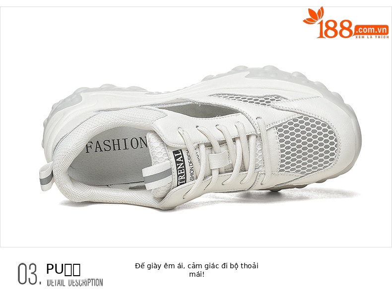 Giày sneaker nữ da thật bít mũi đế dày phong cách thể thao hở lỗ — LJ 58123 trắng nâu mẫu mùa hè, LJ 58121-2 m xám mẫu xuân thu, LJ 58606 mẫu mùa xuân và mùa thu màu be, LJ 58121 mẫu mùa hè trắng chi tiết 15