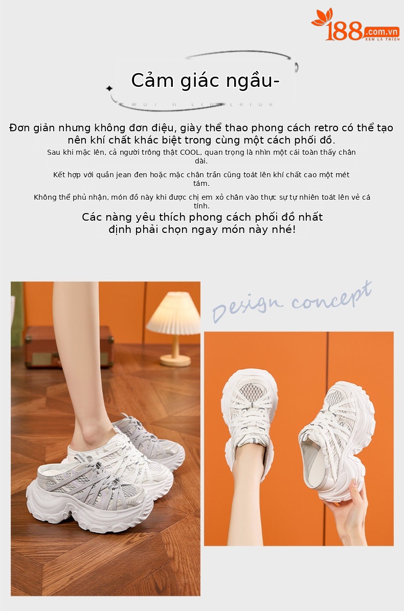 Sandal nữ cao gót hở mũi quai ngang đế dày thoáng khí — Xám, Len nguyên chất chi tiết 4