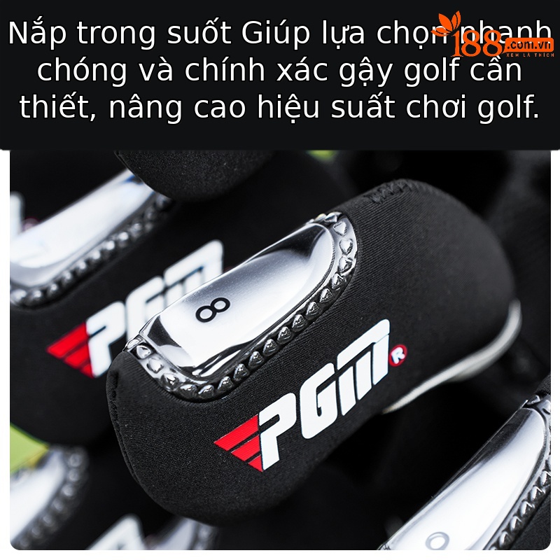 Vỏ bọc gậy golf PGM dày chống va chạm, nắp trong suốt che đầu gậy sắt — Gói 8 màu đen [Số có thể nhìn thấy trên nắp trên trong suốt/phổ biến cho thanh sắt] GT004, Đen 1 gói [Số có thể nhìn thấy trên nắp trong suốt/đa năng cho thanh sắt] GT004