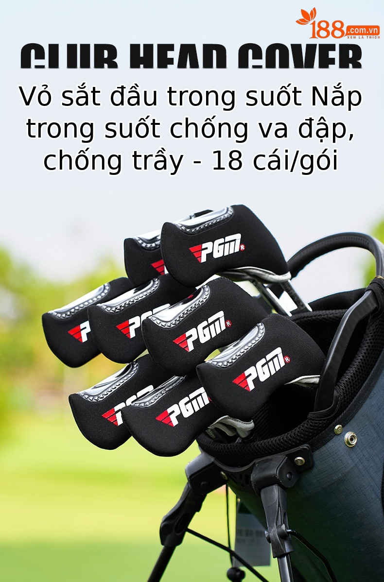 Vỏ bọc gậy golf PGM dày chống va chạm, nắp trong suốt che đầu gậy sắt — Gói 8 màu đen [Số có thể nhìn thấy trên nắp trên trong suốt/phổ biến cho thanh sắt] GT004, Đen 1 gói [Số có thể nhìn thấy trên nắp trong suốt/đa năng cho thanh sắt] GT004 chi tiết 2