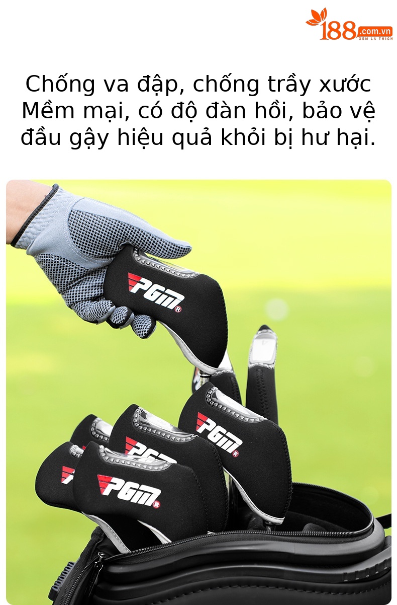 Vỏ bọc gậy golf PGM dày chống va chạm, nắp trong suốt che đầu gậy sắt — Gói 8 màu đen [Số có thể nhìn thấy trên nắp trên trong suốt/phổ biến cho thanh sắt] GT004, Đen 1 gói [Số có thể nhìn thấy trên nắp trong suốt/đa năng cho thanh sắt] GT004 chi tiết 3