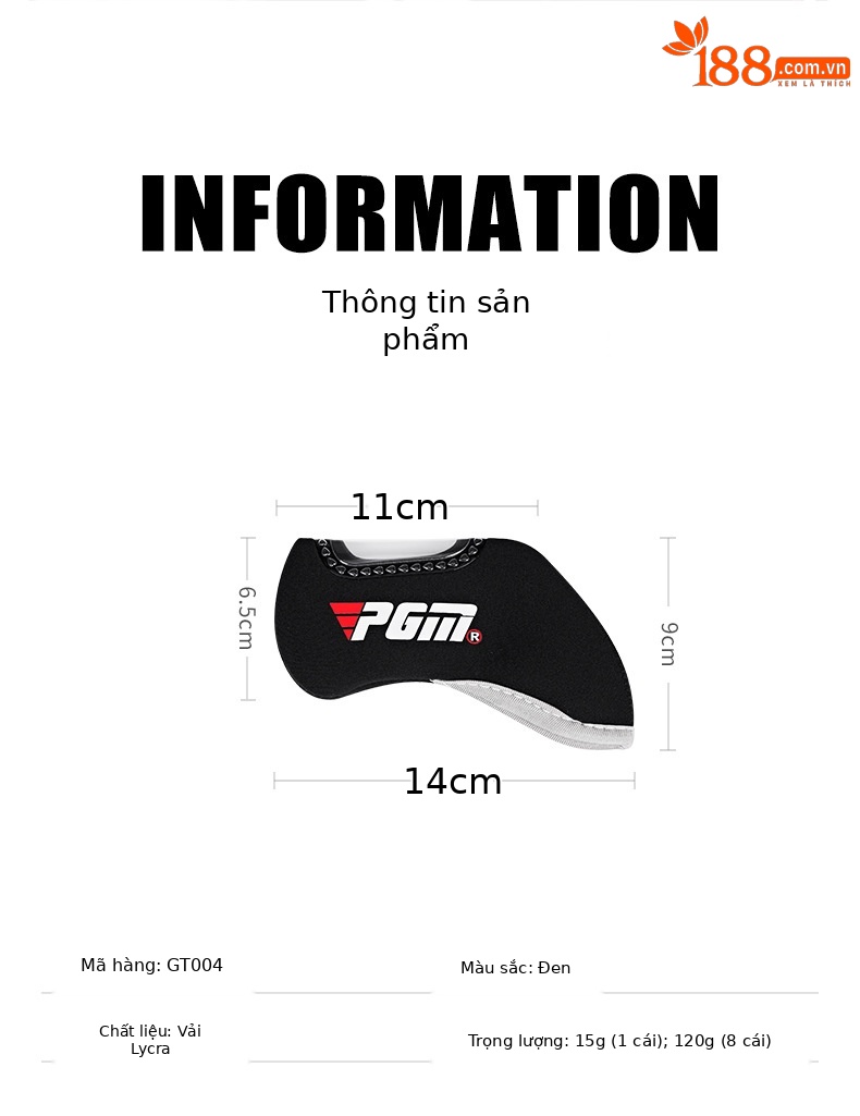 Vỏ bọc gậy golf PGM dày chống va chạm, nắp trong suốt che đầu gậy sắt — Gói 8 màu đen [Số có thể nhìn thấy trên nắp trên trong suốt/phổ biến cho thanh sắt] GT004, Đen 1 gói [Số có thể nhìn thấy trên nắp trong suốt/đa năng cho thanh sắt] GT004 chi tiết 5