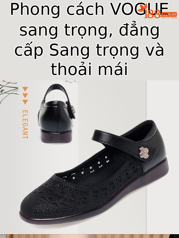 Sandal da thật quai chữ V đế bệt mùa hè cho nữ cỡ lớn — Màu be chi tiết 1