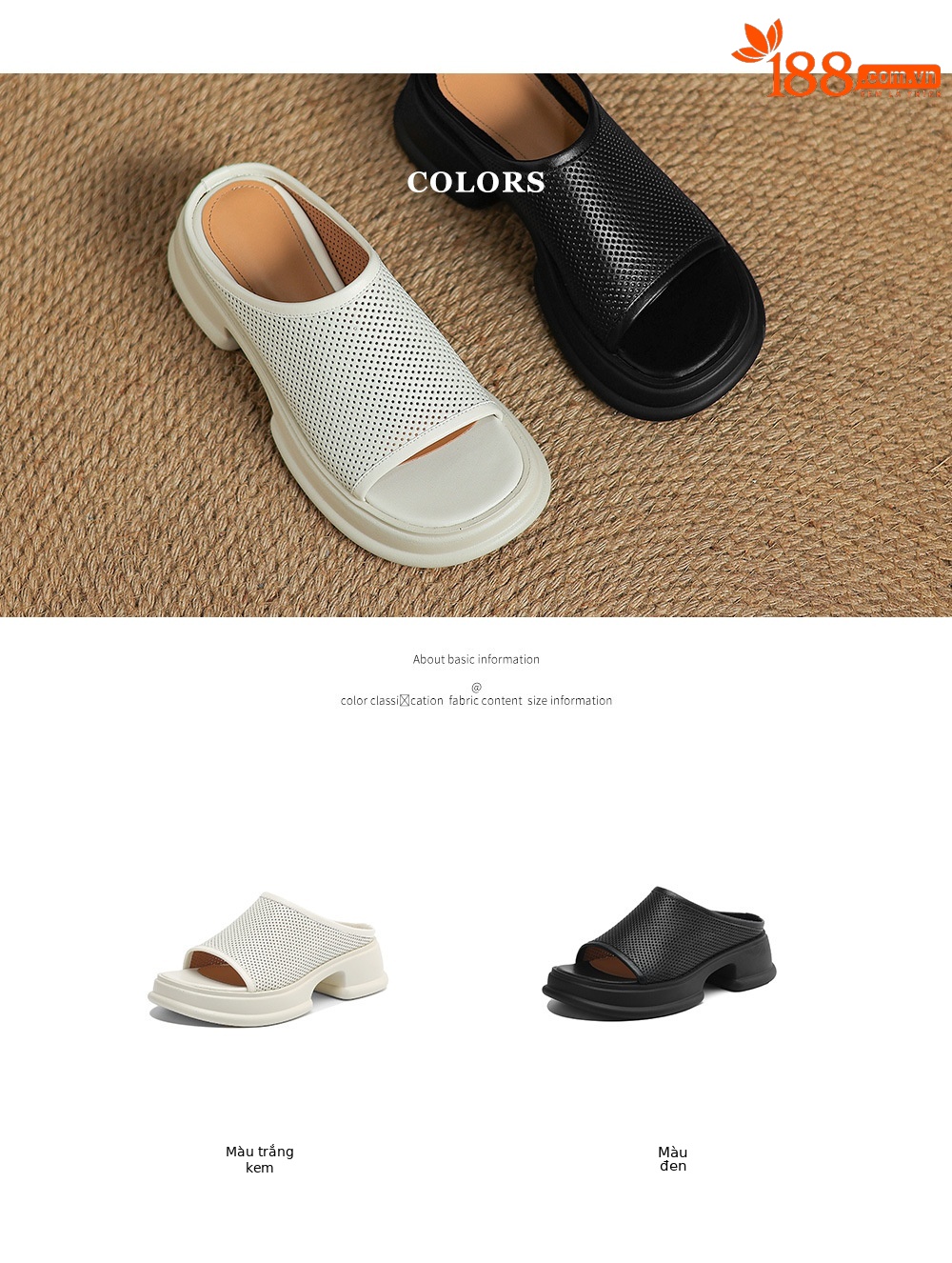 Dép sandal nữ quai ngang đế xuồng da bò, gót cao khoét lỗ — đen chi tiết 5