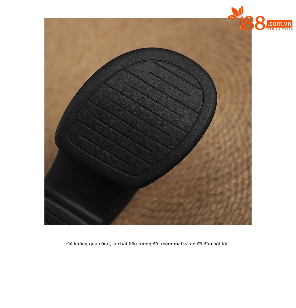 Dép sandal nữ quai ngang đế xuồng da bò, gót cao khoét lỗ — đen chi tiết 21