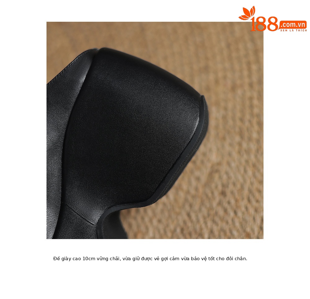 Dép sandal nữ đế xuồng một dây phong cách châu Âu, gót cao 7 cm — đen chi tiết 21
