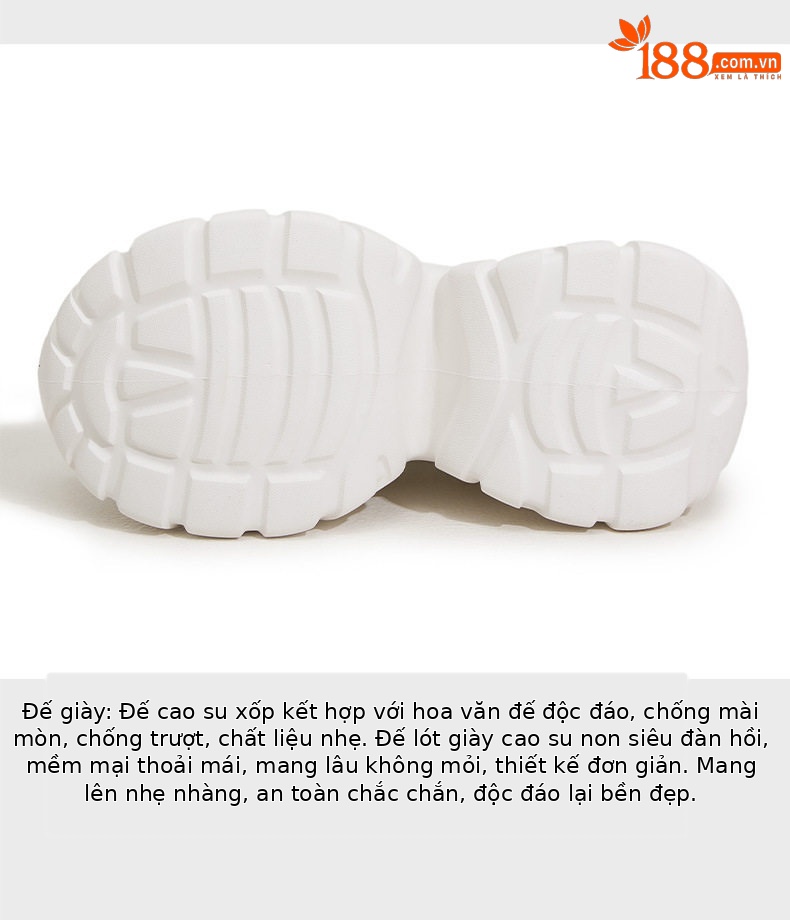 Giày sneaker nữ đế dày chunky phong cách đa năng, cổ thấp, lưới thoáng khí — Trắng, Bạc chi tiết 6