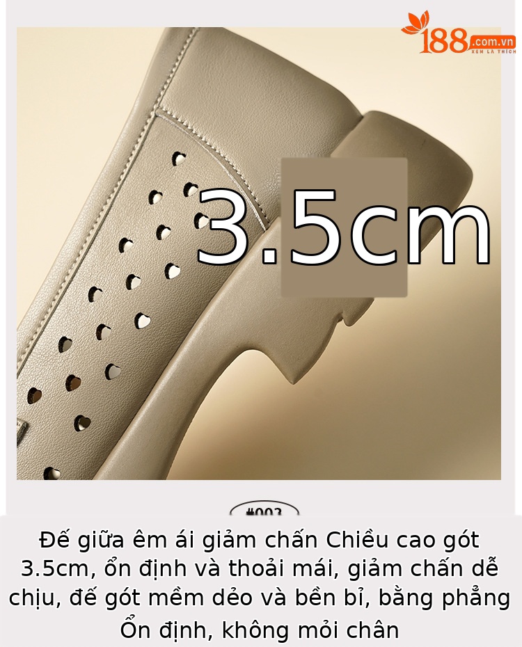Giày lười nữ da thật đế dày bánh xốp, phong cách xuân hè thoáng khí — Màu nâu chi tiết 17