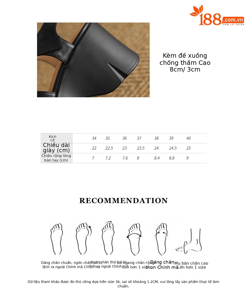 Giày sandal cao gót đế xuồng nữ phong cách La Mã, gót 9 cm, quai rỗng thoáng mát — Màu đen, Màu trắng be chi tiết 3