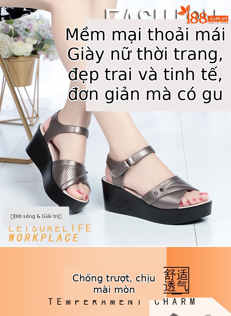 Dép sandal nữ quai chữ V đế bệt chống trượt mùa hè — đen chi tiết 1