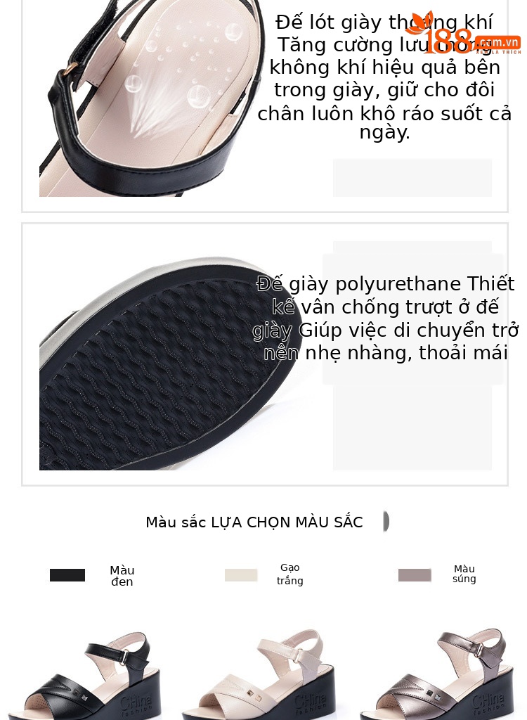 Dép sandal nữ quai chữ V đế bệt chống trượt mùa hè — đen chi tiết 6