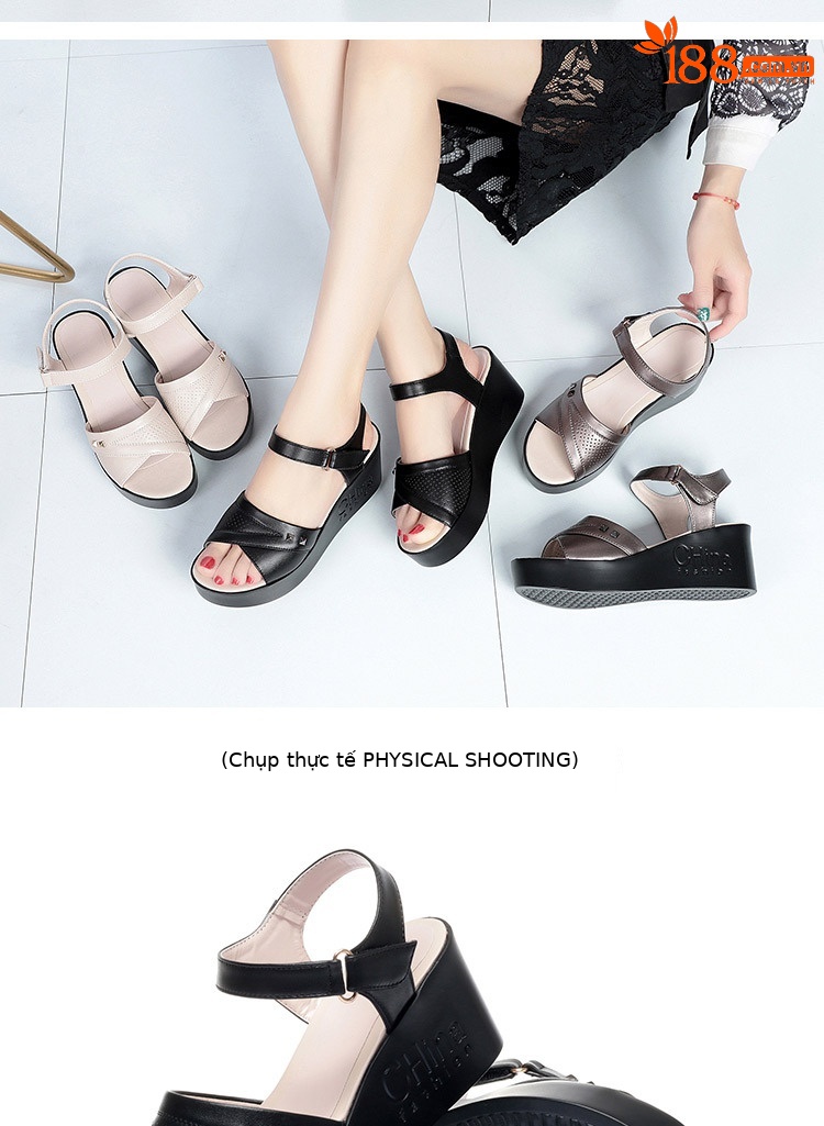 Dép sandal nữ quai chữ V đế bệt chống trượt mùa hè — đen chi tiết 15
