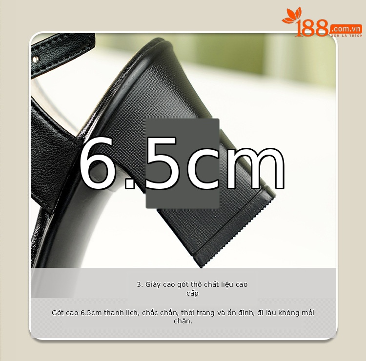 Sandal cao gót nữ hở mũi gót dày 7 cm, size lớn 41-43 — đen chi tiết 15