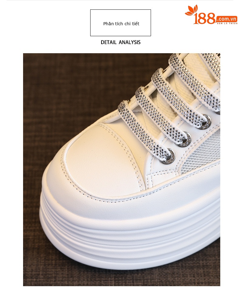 Giày sneaker nữ đế dày chunky mặt lưới thoáng khí phối trắng dễ mặc — Màu trắng bạc chi tiết 7