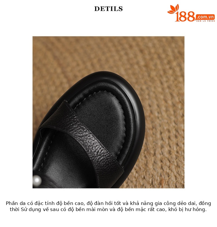 Sandal nữ hở mũi đế tăng chiều cao mùa hè, mũi tròn khóa kim loại ngọc trai — đen, Màu trắng nhạt chi tiết 16