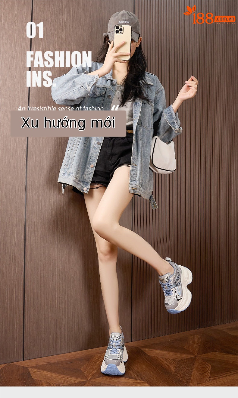 Giày platform nữ đế xuồng tăng chiều cao, mũi tròn, quai ngang, gót siêu cao 8 cm — Hồng, Trắng chi tiết 2