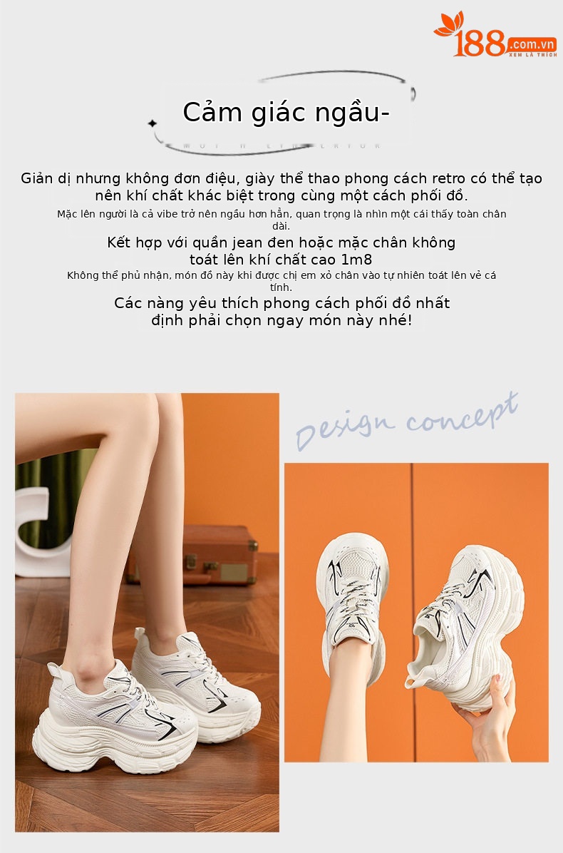 Giày platform nữ đế xuồng tăng chiều cao, mũi tròn, quai ngang, gót siêu cao 8 cm — Hồng, Trắng chi tiết 4