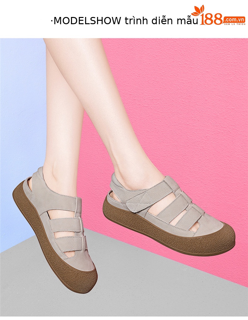 Dép nữ Birkenstock da thật kiểu La Mã mũi kín đế bằng thoáng khí chất liệu nút chai — JST 7173 lạc đà, JST 7173m màu chi tiết 10