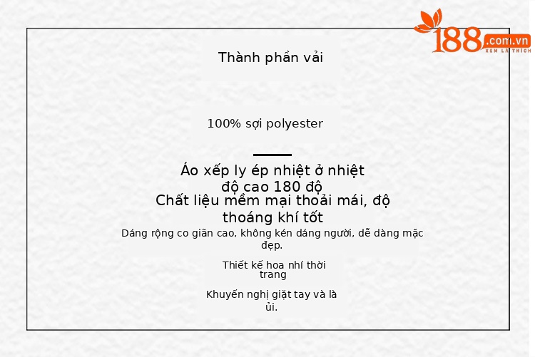 Áo thun nữ cổ tròn dáng rộng in họa tiết hoa nhí — Màu đen, Màu xanh lam chi tiết 3