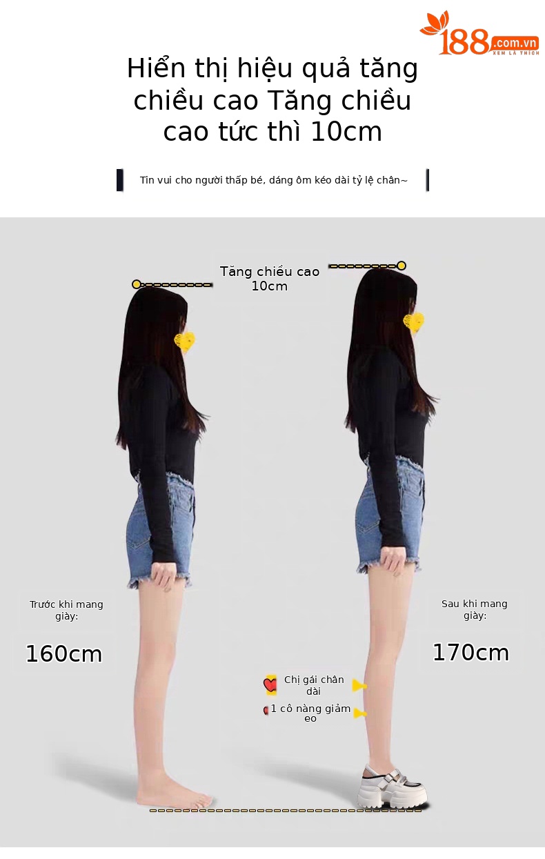Dép sandal nữ quai ngang đế dày tăng chiều cao phong cách thời trang mùa hè 2025 — Màu be, Màu đen chi tiết 4