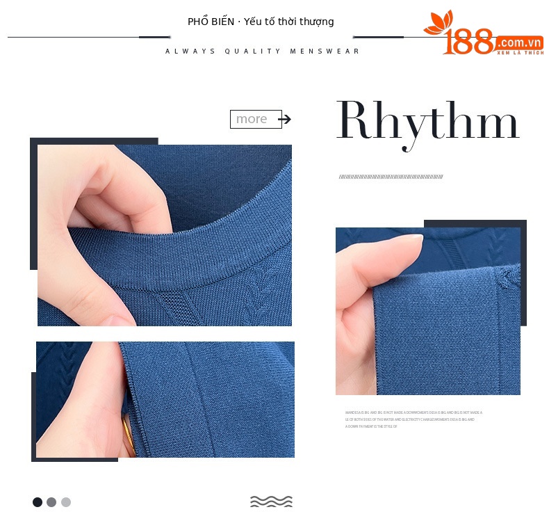 Áo thun nam cổ tròn tay ngắn dệt kim lụa dâu tằm rộng rãi — Tím nhạt K2620 chi tiết 5