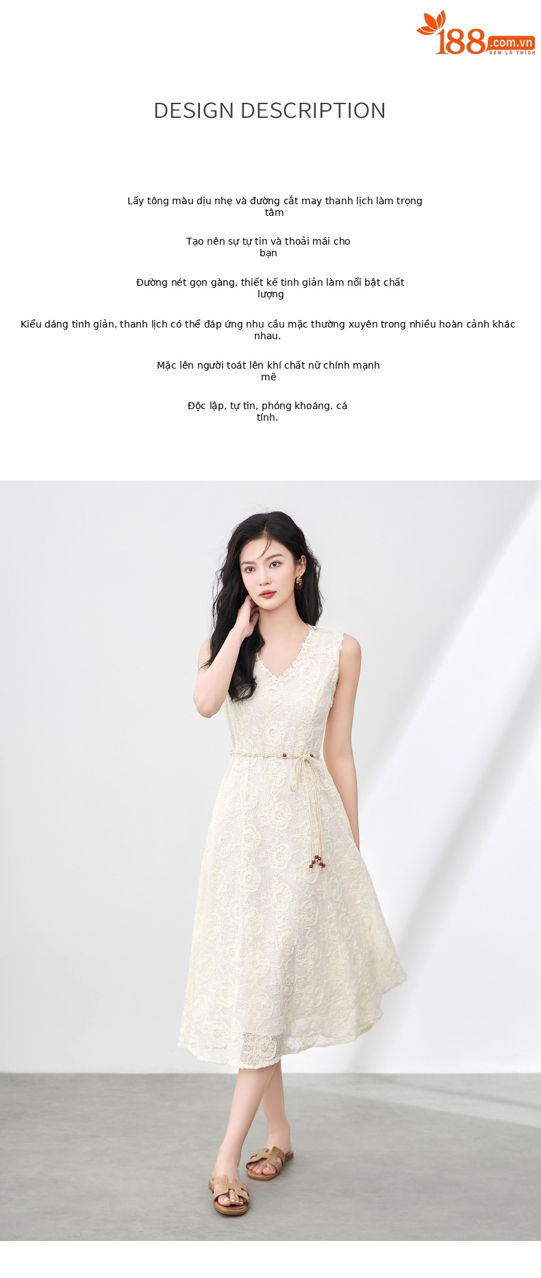 Đầm maxi nữ cổ chữ V thêu hoa tay ngắn phong cách nghỉ dưỡng — đen chi tiết 2