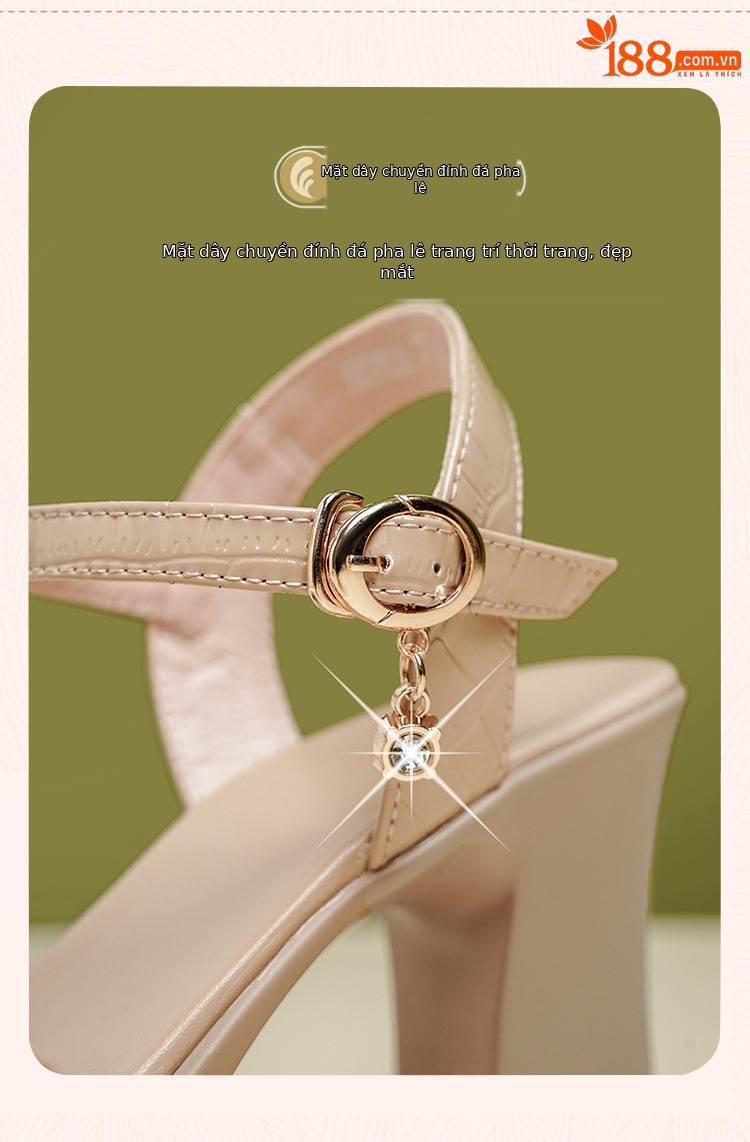 Sandal nữ da thật gót vuông 6 cm đế chống thấm, form thoải mái size lớn — Mơ (gót vừa 6.0CM) chi tiết 17
