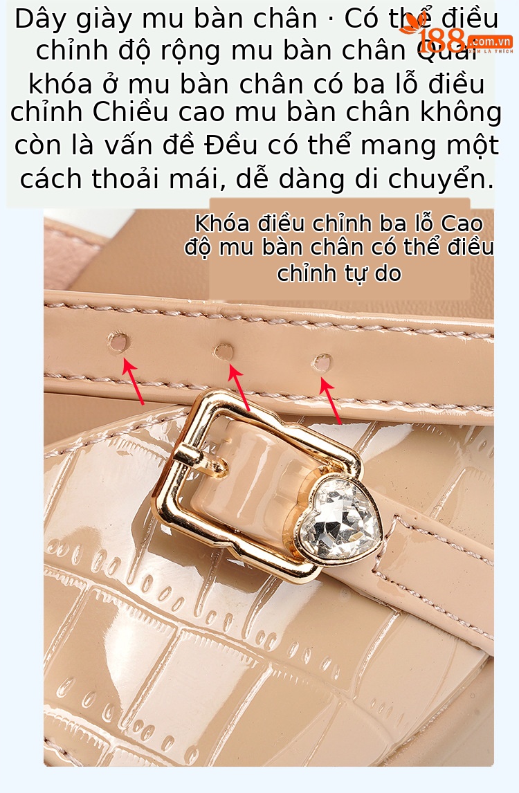 Sandal nữ da thật gót vuông 6 cm đế chống thấm, form thoải mái size lớn — Mơ (gót vừa 6.0CM) chi tiết 40