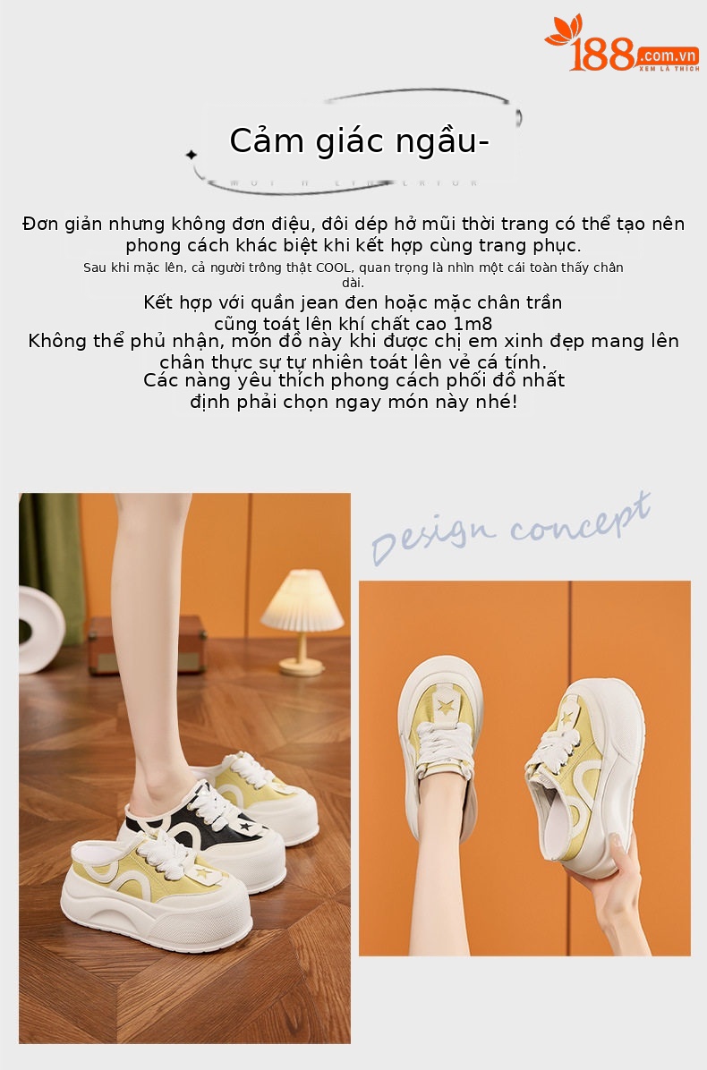 Dép sandal nữ đế dày microfibre mũi tròn form rộng — Quả cầu, Hạt chi tiết 2