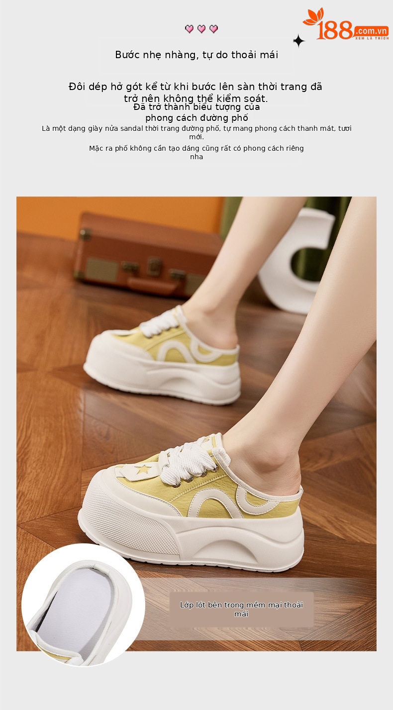 Dép sandal nữ đế dày microfibre mũi tròn form rộng — Quả cầu, Hạt chi tiết 3