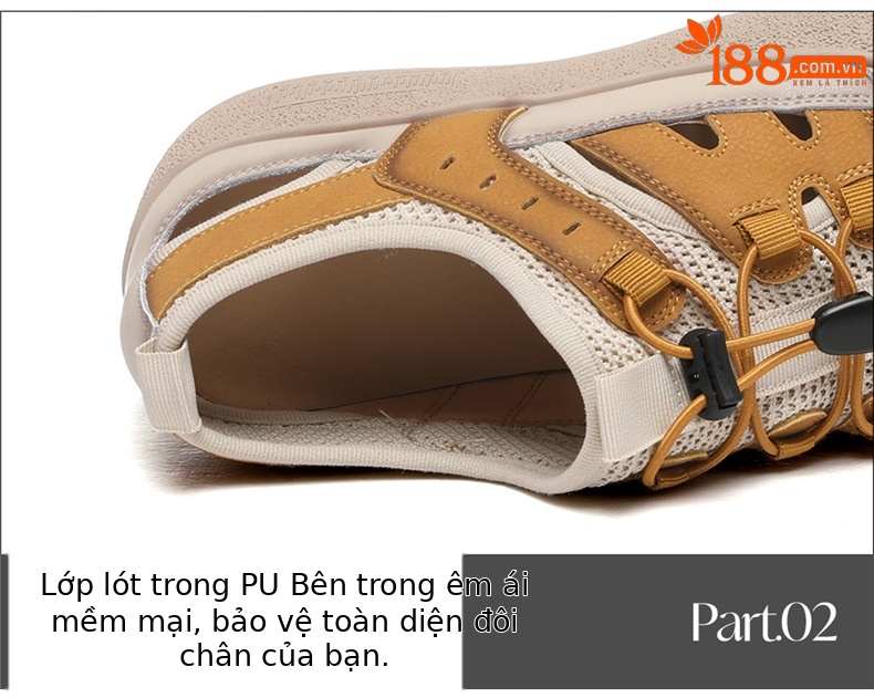 Sandal nữ da thật lỗ thoáng khí đế mềm chống trượt đi biển — 7189 Màu vàng, 7189 màu be chi tiết 16