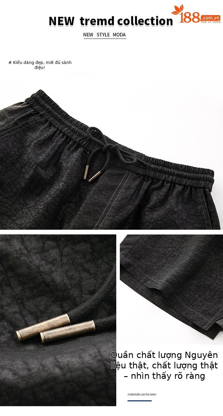 Bộ đồ mặc nhà nữ tay ngắn lụa dâu tằm sợi mây mùa hè — Quần short 25A020-1 chi tiết 7