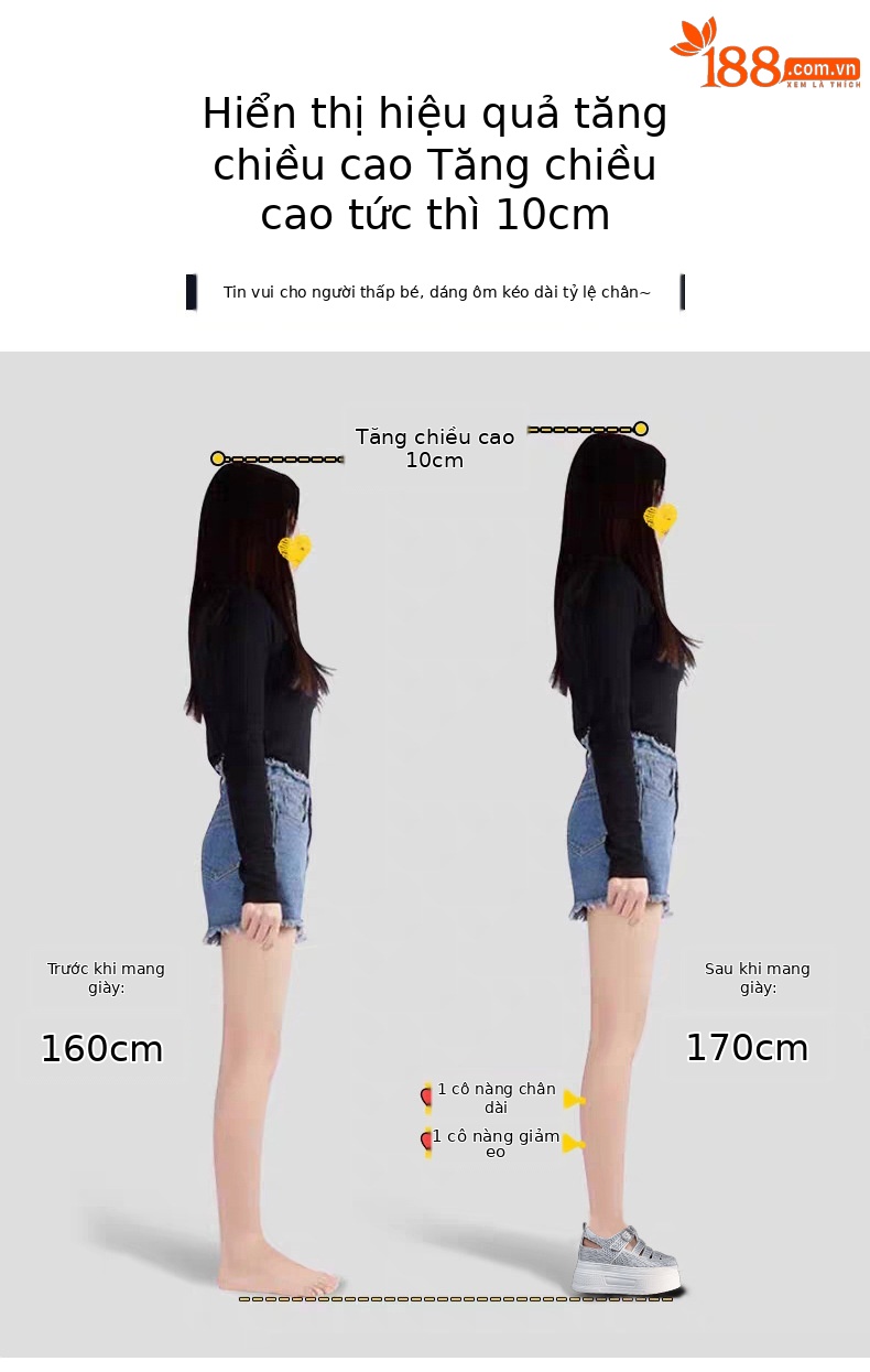 Sandal quai ngang đính đá đế dày HC5520 cho nữ mùa hè 2025 — Màu đen, Màu trắng, Màu bạc chi tiết 3