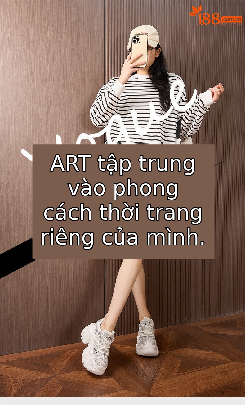 Giày sneaker nữ chunky đế dày lưới thoáng khí, tăng chiều cao, phong cách thể thao — Bạc, Trắng chi tiết 1